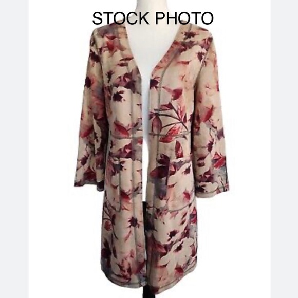 Solitaire Jackets & Blazers - SOLITAIRE By Anthropologie Faux Suede Floral Cardigan Jacket